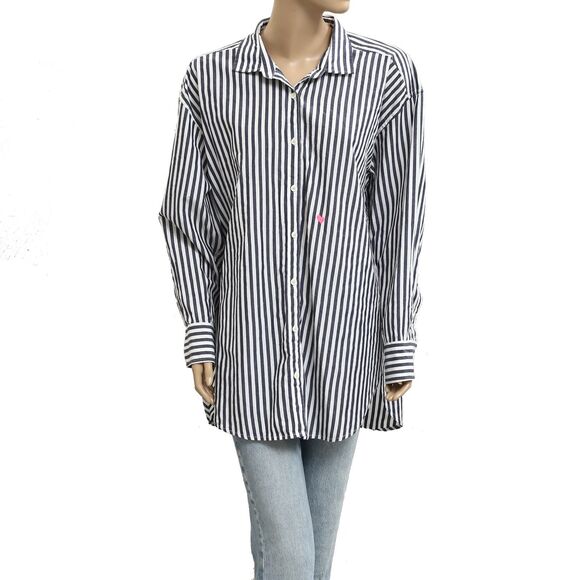 Kerri Rosenthal Maddie House Rules Buttondown Tunic Shirt Top Graphic XL 283403 - Picture 5 of 9